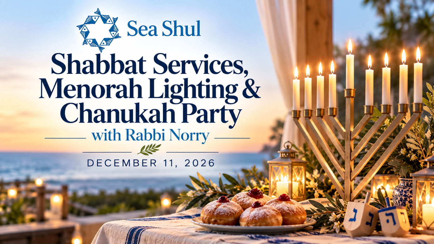 Shabbat Services, Menorah Lighting & Chanukah Party with Rabbi Norry