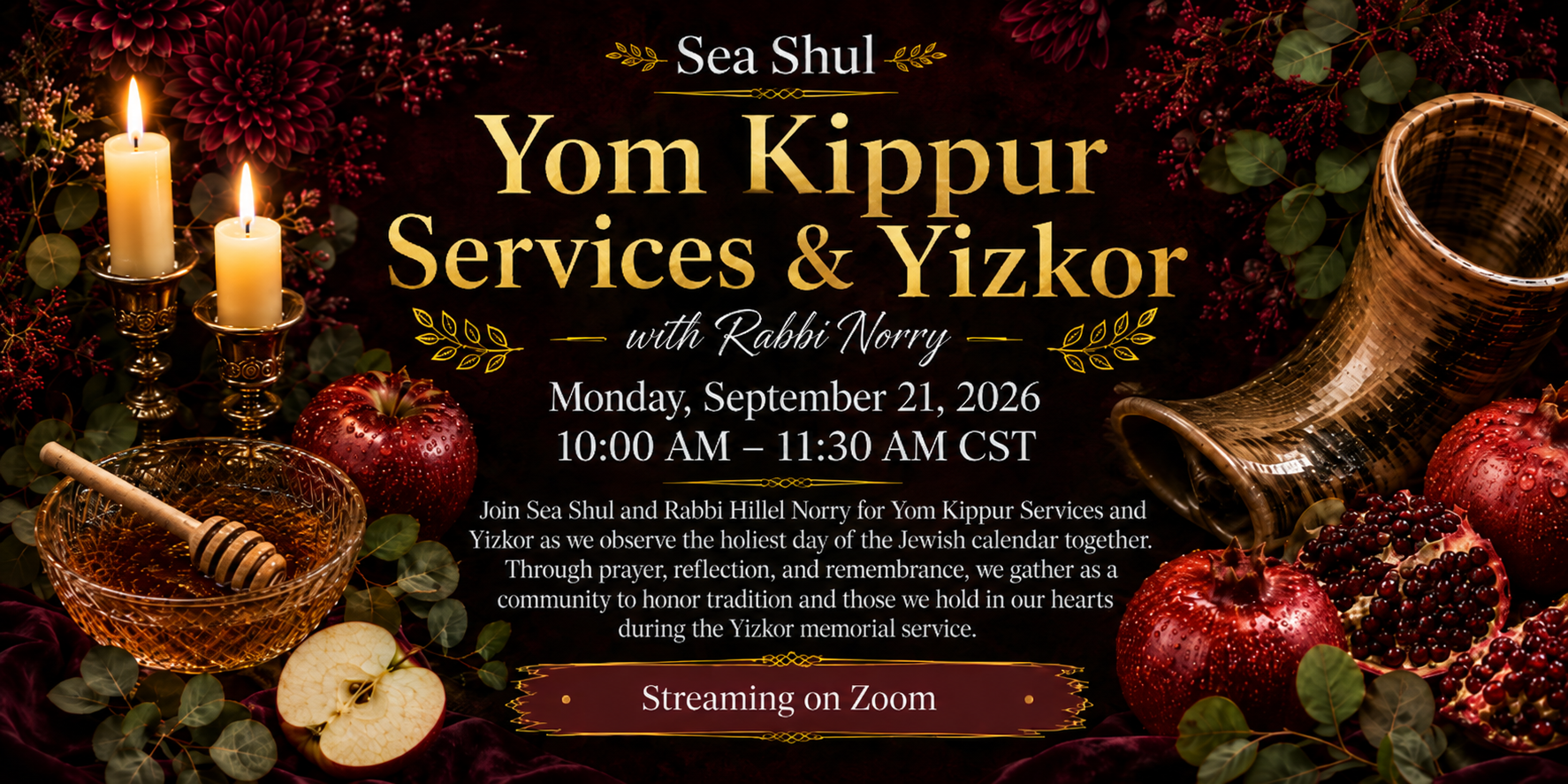 Yom Kippur Services & Yizkor with Rabbi Norry