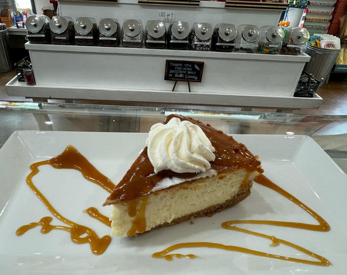 Don&rsquo;t mind us showing off our new Salted Caramel Cheesecake! 🍰🍰 A mixture of everything good and delicious!! 
Come in for a slice!
&bull;
&bull;
#saltyandsweet #cheesecake #sweettreats
