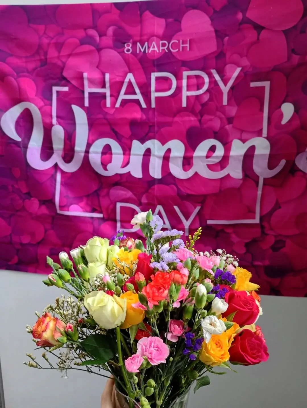 Sunday is international women's day come and get a flower from reception to celebrate all the amazing women in the world❤️🌷🌹🌺🌸