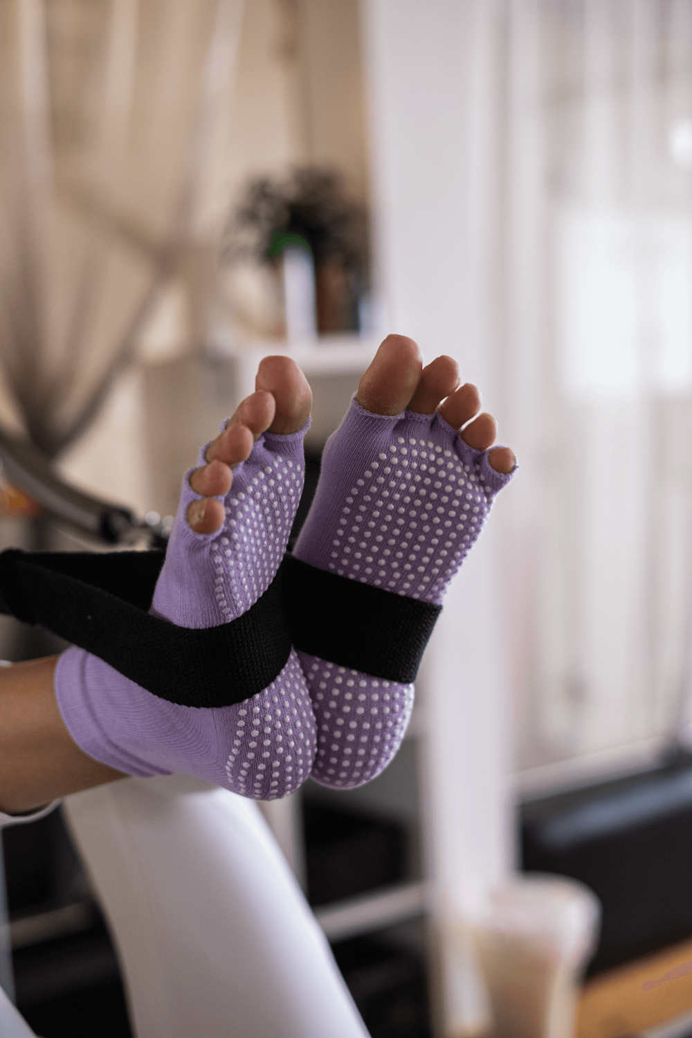 Pilates/Yoga Grip Socks - OPEN TOE — COZY - Cotton Knee High Pilates Socks