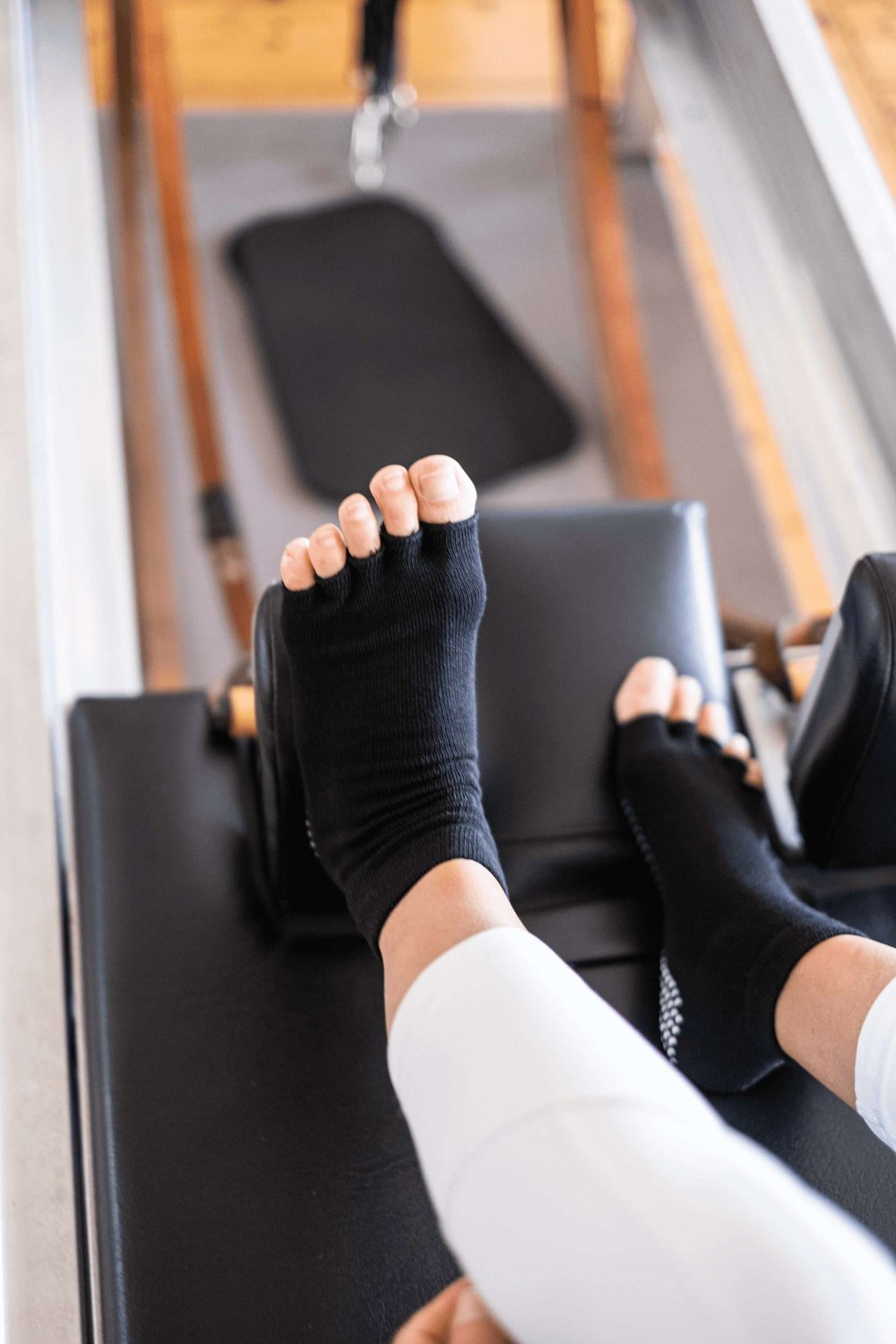 Pilates/Yoga Grip Socks - OPEN TOE — COZY - Cotton Knee High