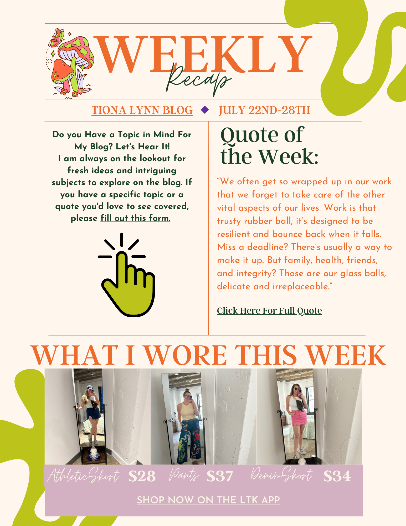 Weekly Recap: July 22nd-28th