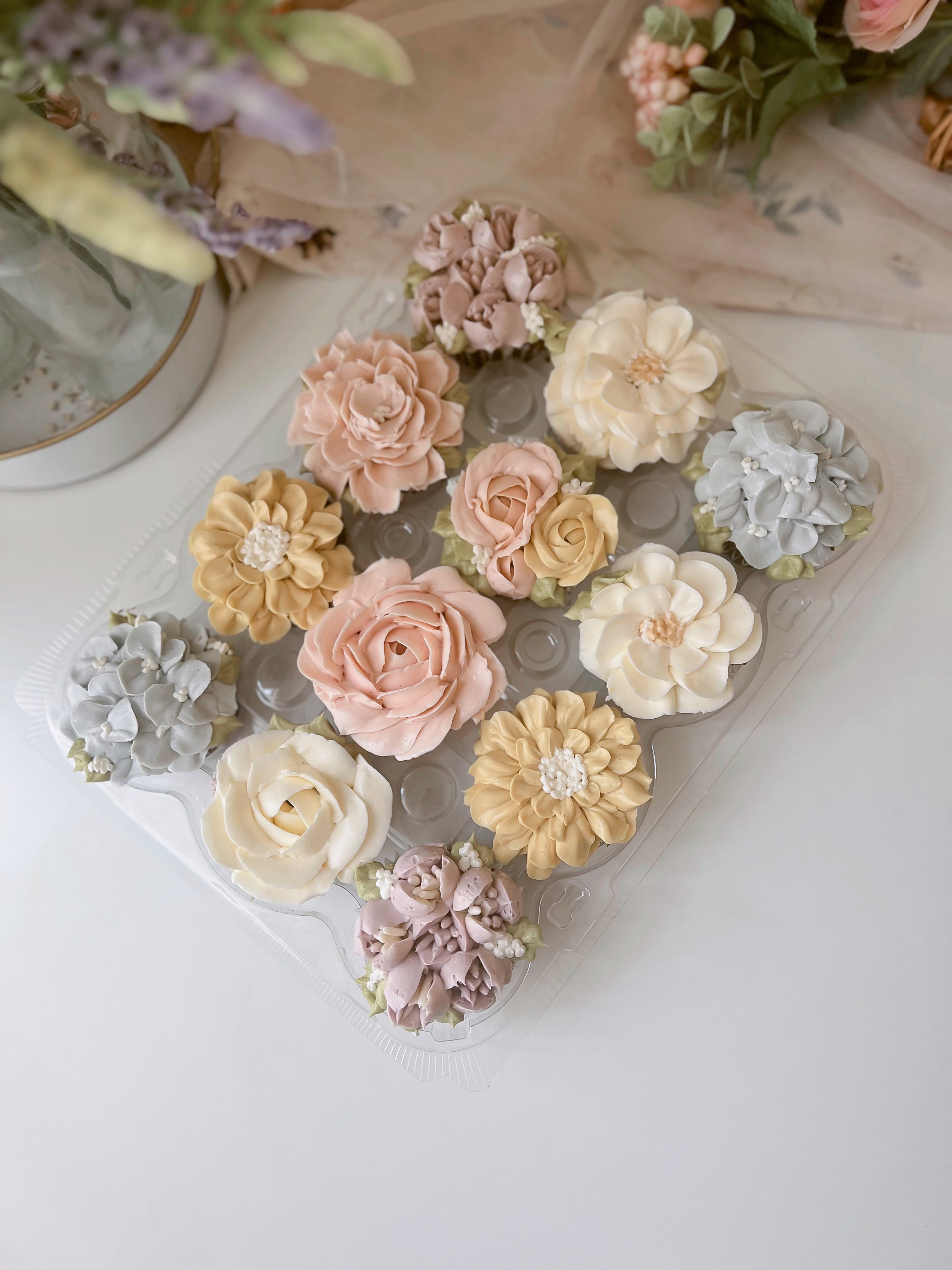 Custom Flower Cupcakes