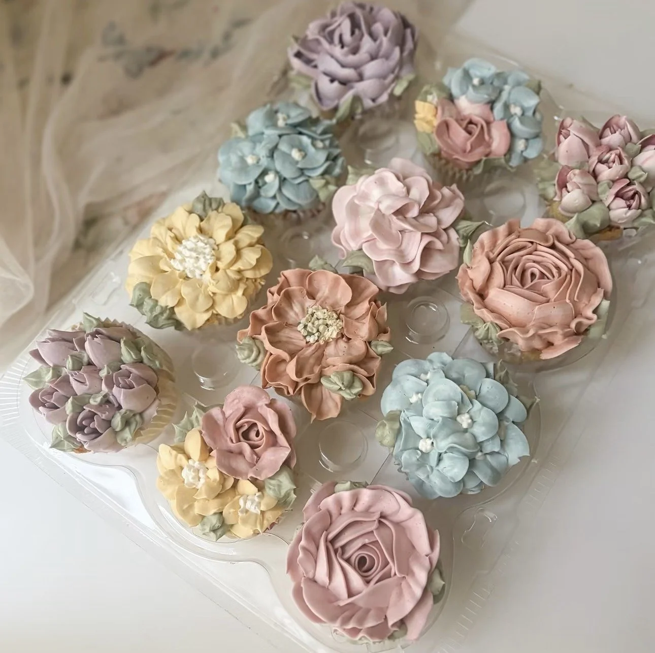 Custom Flower Cupcakes