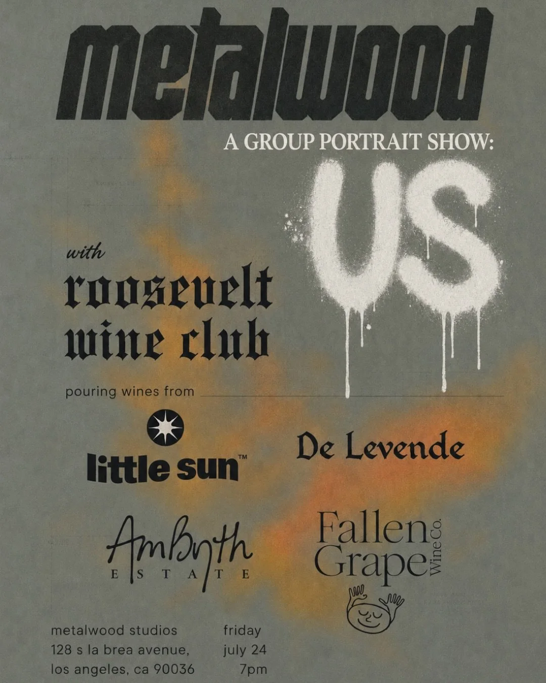 US &mdash; a group portrait show by LA photographers, of LA people.

Round two with @metalwoodstudio . Featuring some of our favorite photographers and some of our favorite subjects.

Roosevelt Wine Club is bringing the vibes &mdash; pouring wines fr