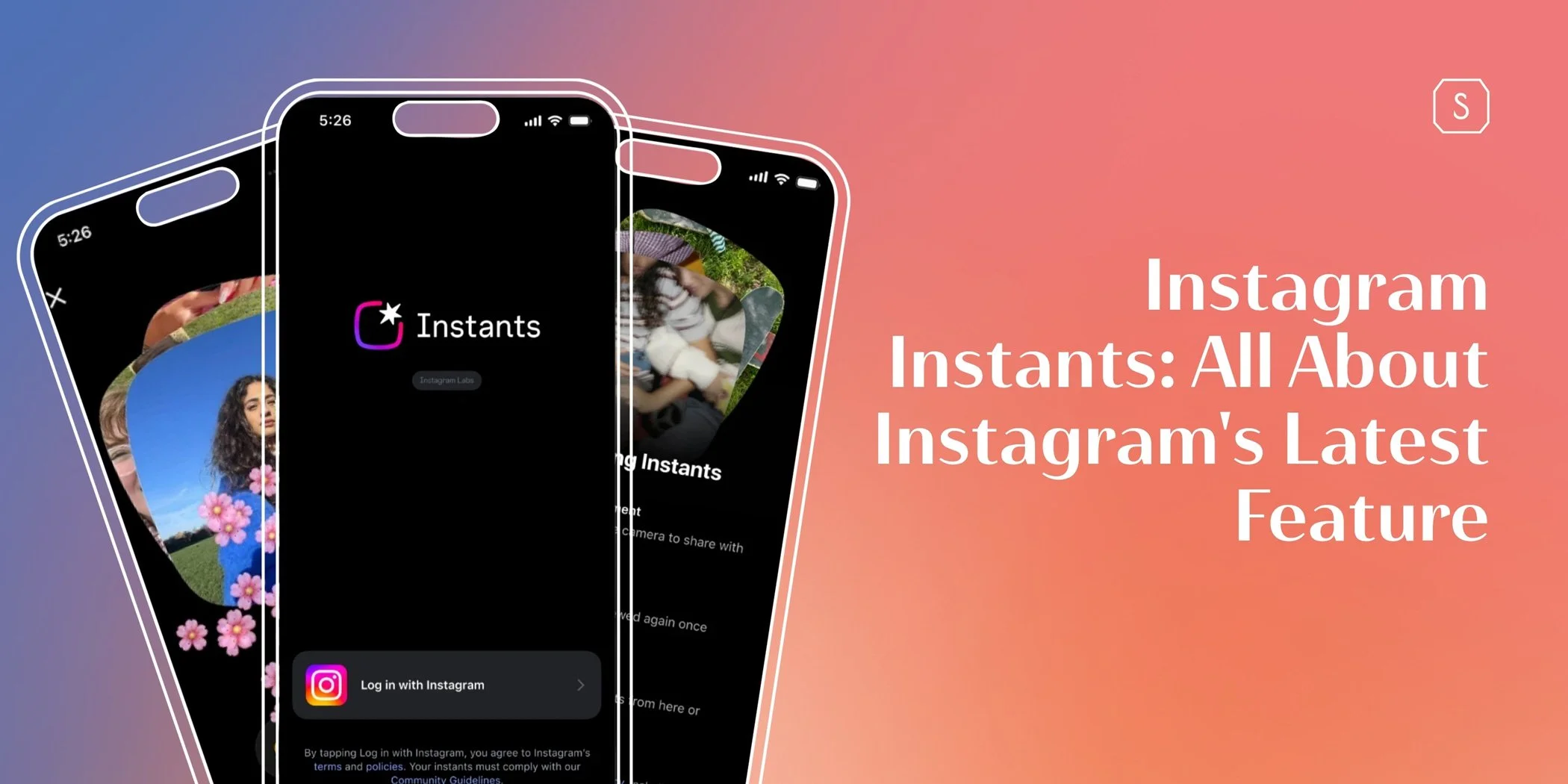 Mobile devices displaying the new Instagram Instants feature