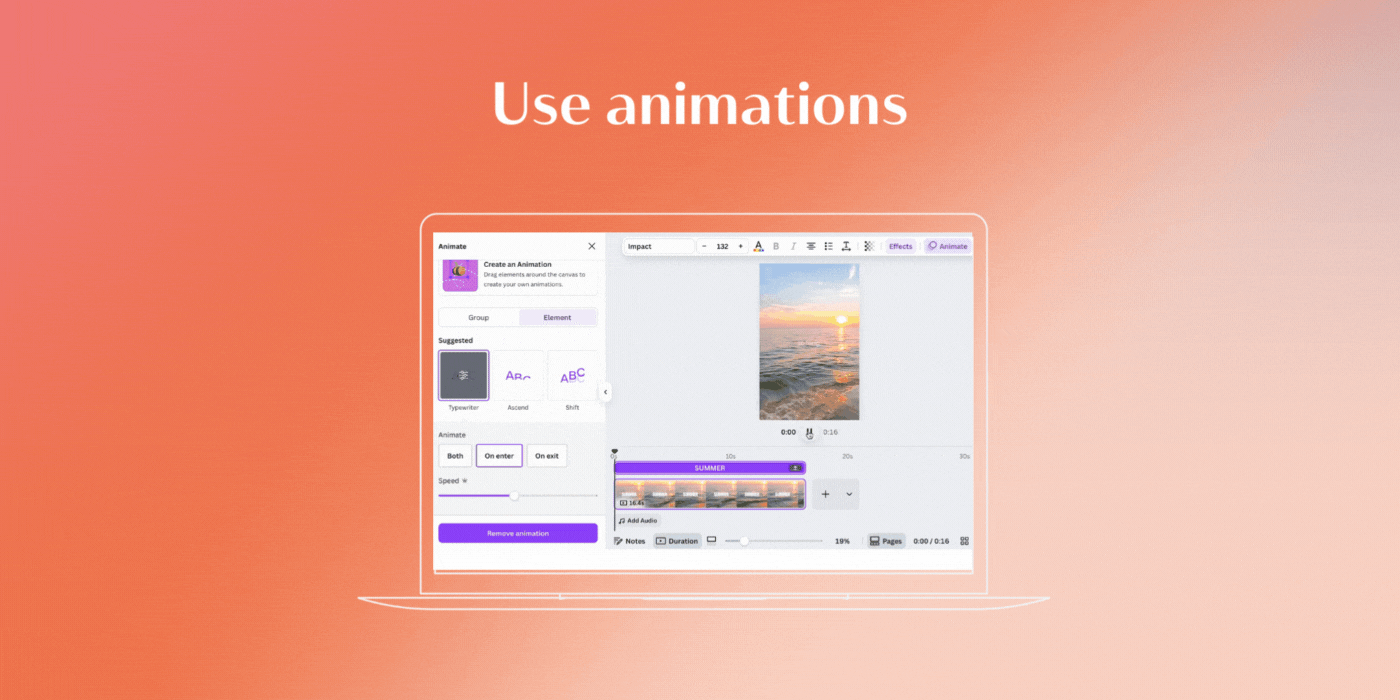 How To Make a Reel on Canva: Use Animations