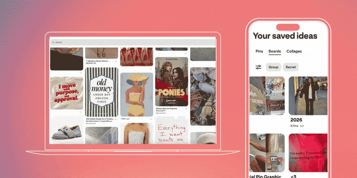 animated gif of desktop computer and a mobile phone displaying Pinterest vision boards