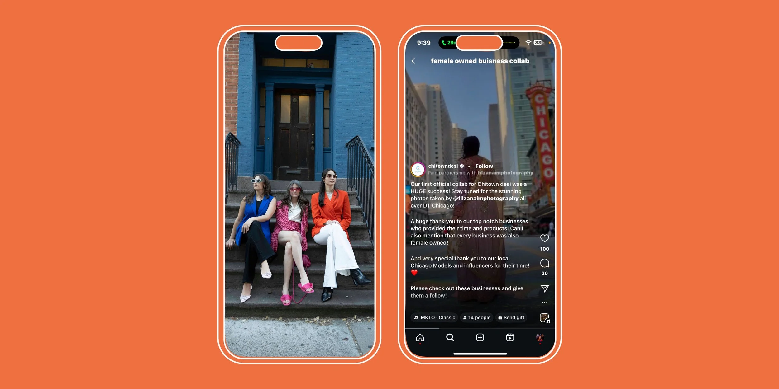 A dynamic giveaway or collab announcement with bright visuals and an engaging call to action.