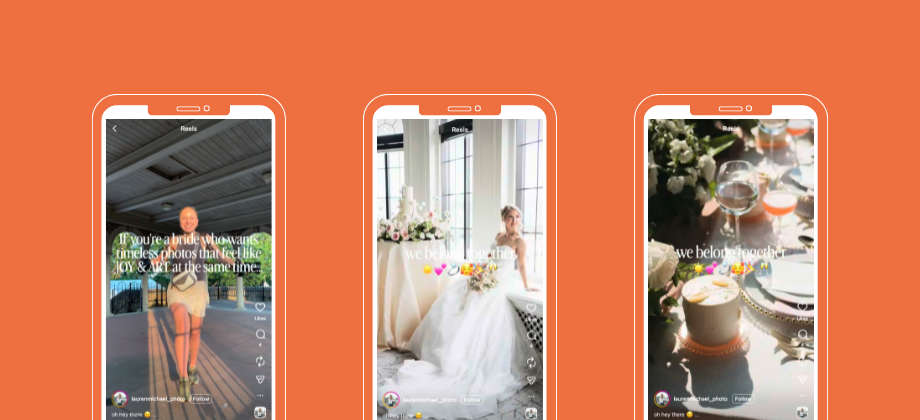 Image shows a bridal photographer participating in this trend, showcasing her work and using the lyrics from the chorus of Aperture by Harry Styles for her video