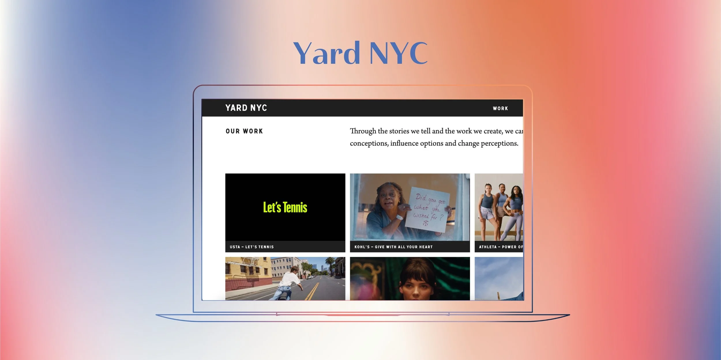 Yard NYC creative agency website and campaign work