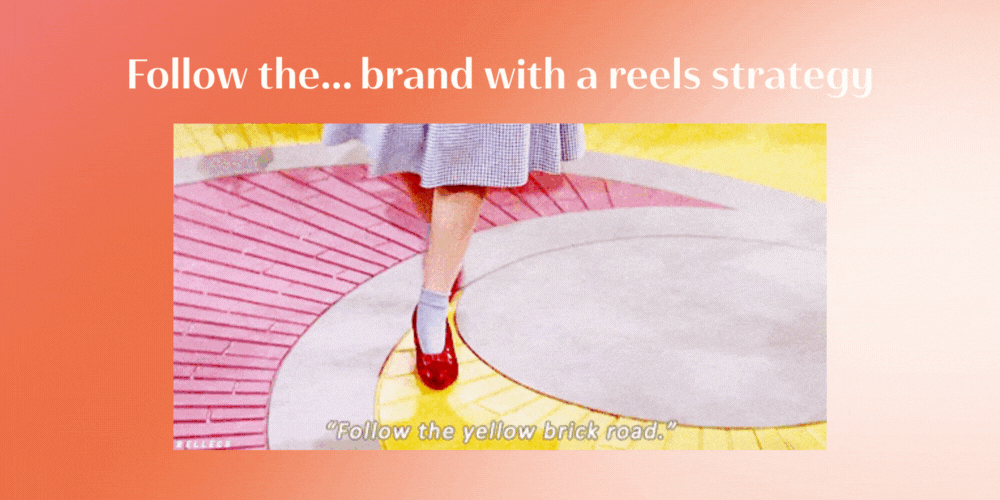 A GIF of Dorothy from the Wizard of Oz following the yellow brick road in red slippers: How Many Reels Should I Post a Day on Instagram?