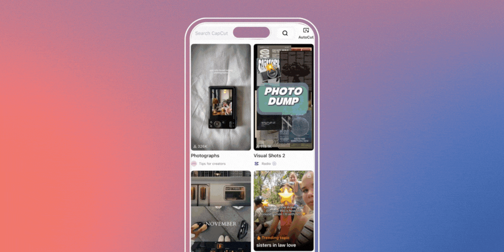 Content Creation Templates: CapCut examples