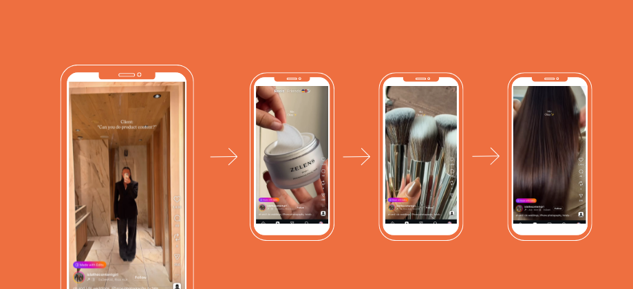 The image shows the progression of the trend, with the first photo asking a yes or no question and the following clips showing their "okay" answers