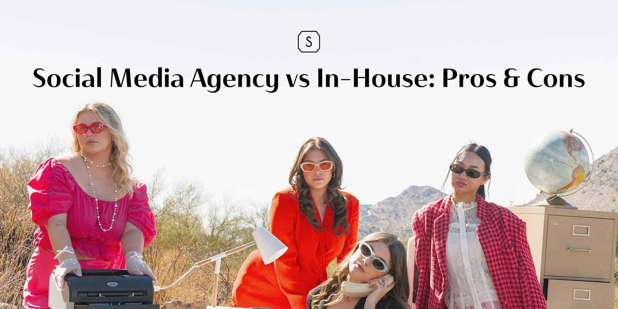 social media agency vs in-house team comparison visual with creative marketing team