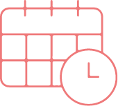 calendar icon with a clock overlay