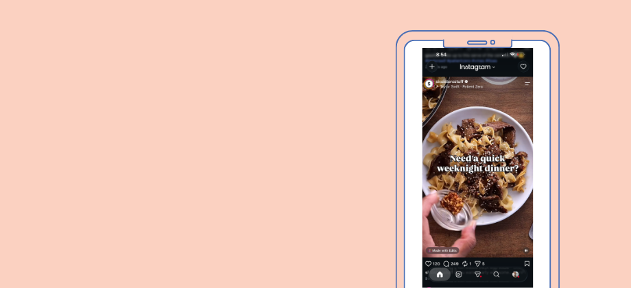 A Reel showcasing a plate of Beef & Noodles with the text "Need a quick weeknight dinner?"