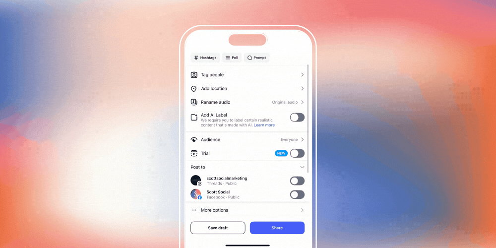 Trial Reels let you test content with non-followers, giving you insights without impacting your main audience.