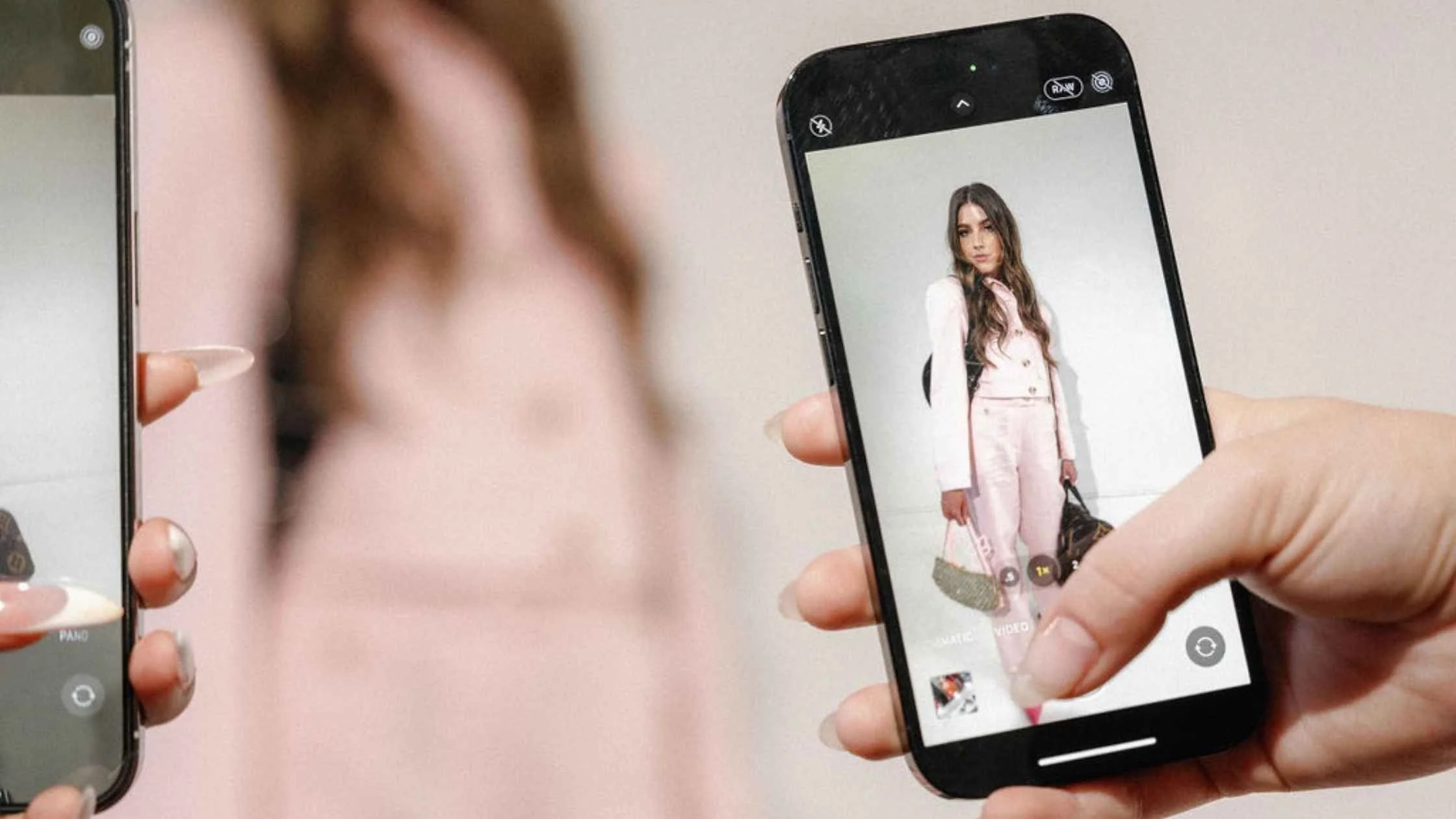 Social media content creation for Instagram Reels, showing a woman filming video on a smartphone for professional editing and strategy.