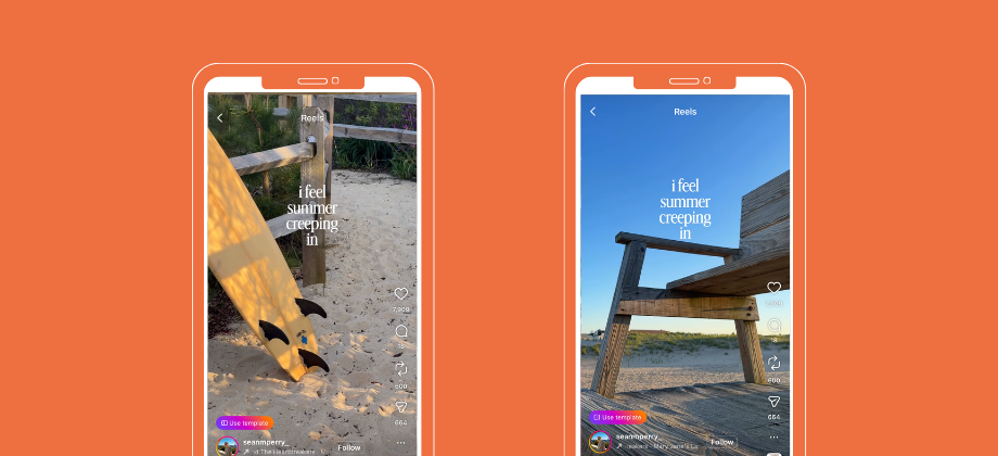 Alt text: Image is of two phones showing different aesthetics of the summer season