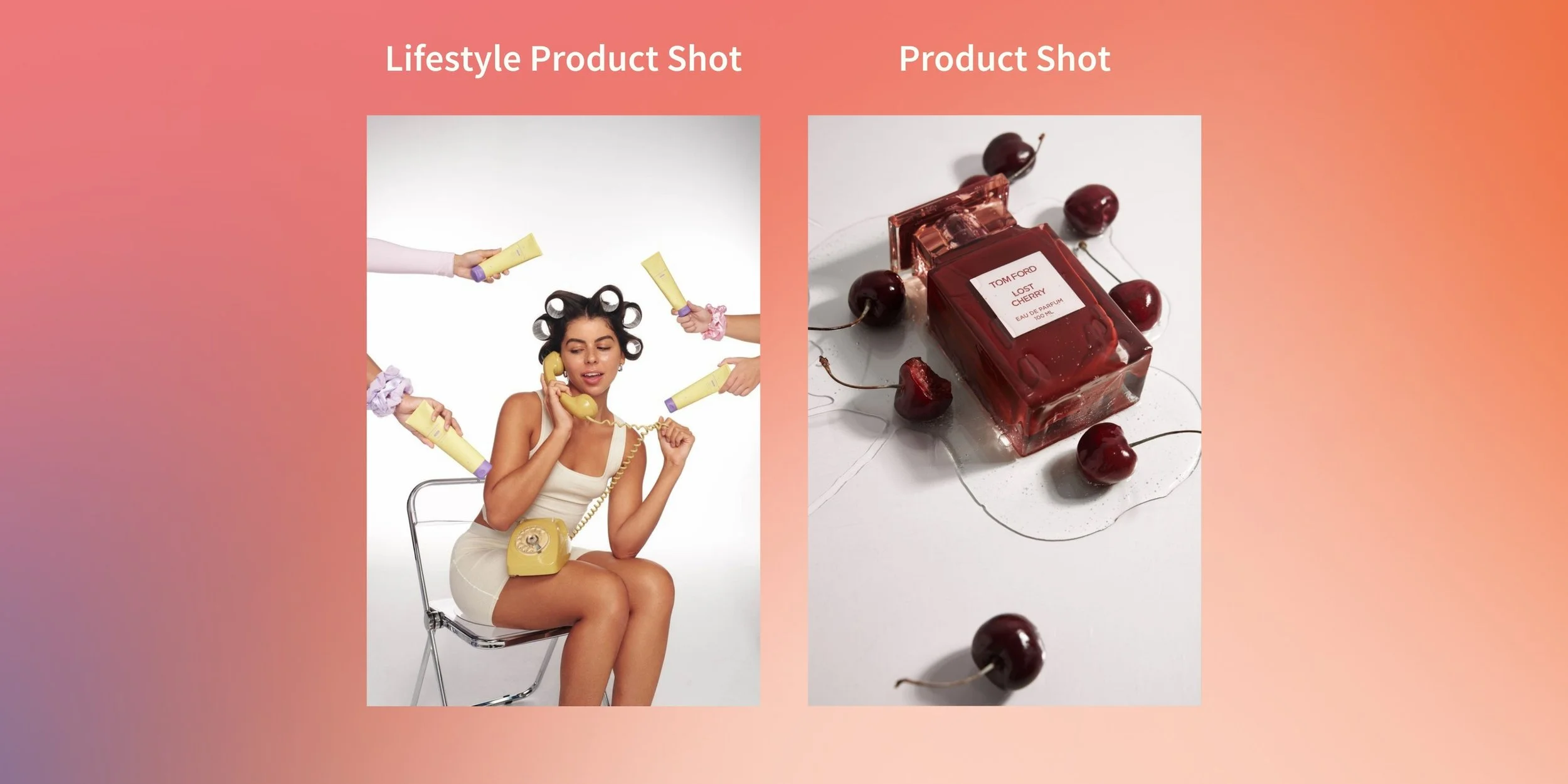 There are two images, one that shows a lifestyle product shot and one that shows a more typical product shot. Both exist to show the big differences in product photography cost in 2026.