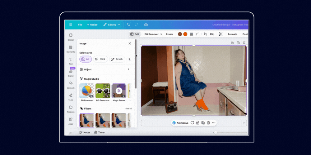 Canva Magic Eraser: Combine With Other Canva Tools