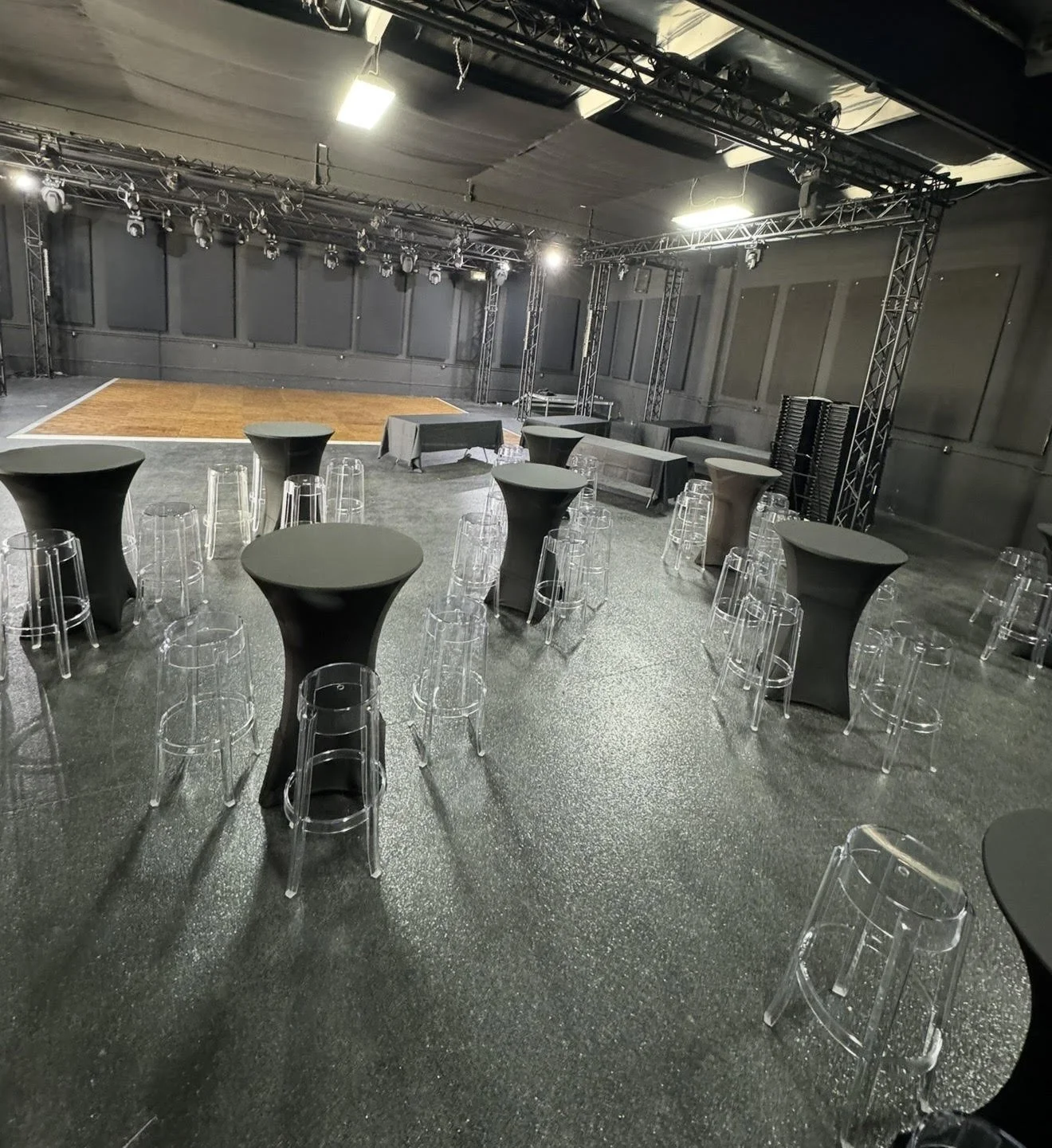 Bar Stool rental in los angeles. Clear stools.