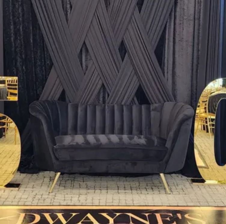 Black Velvet Pearl Sofa - Laguna Beach, CA