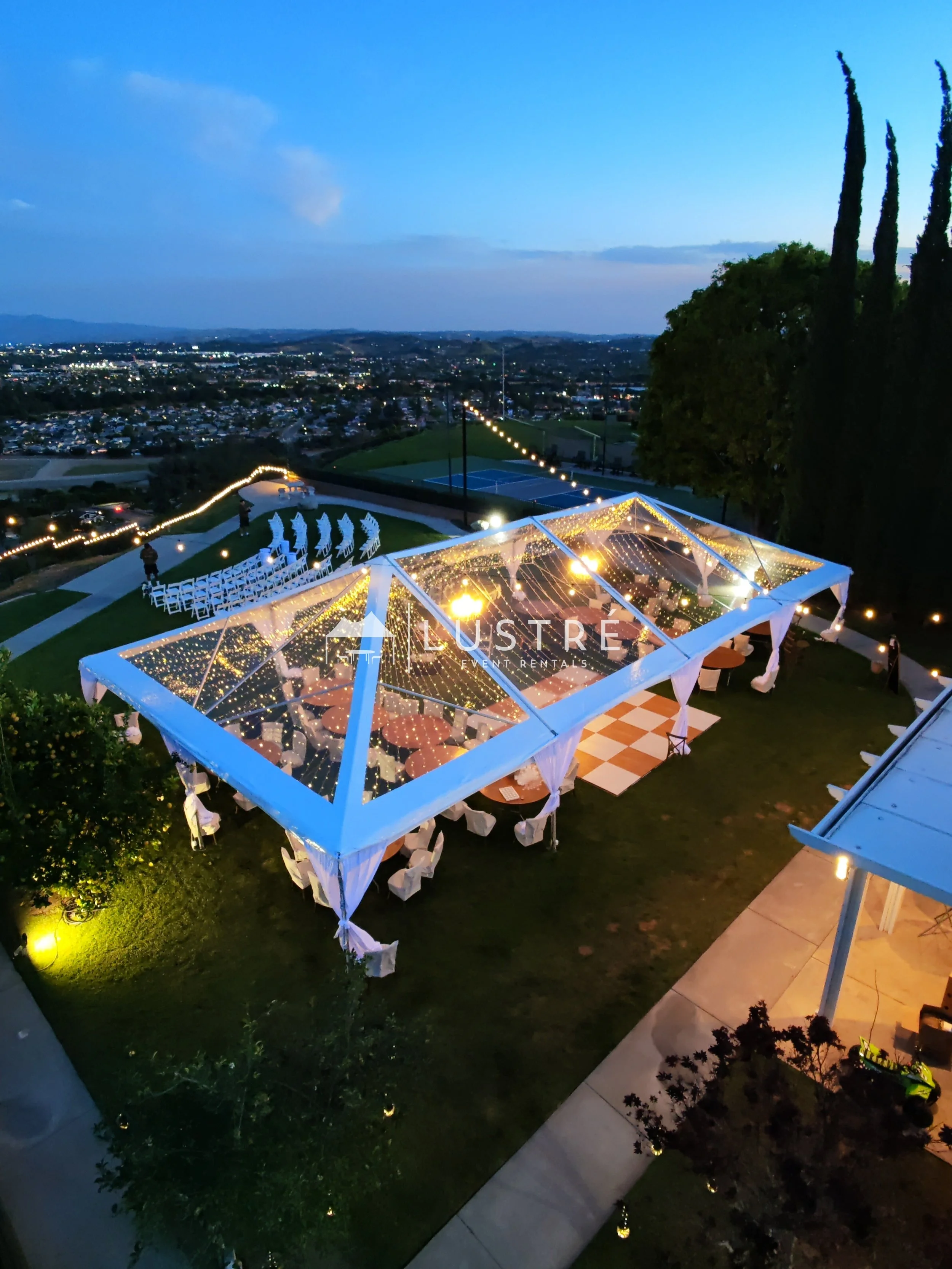 30' x 60' Clear Tent with Twinkle Lighting - Los Angeles, CA