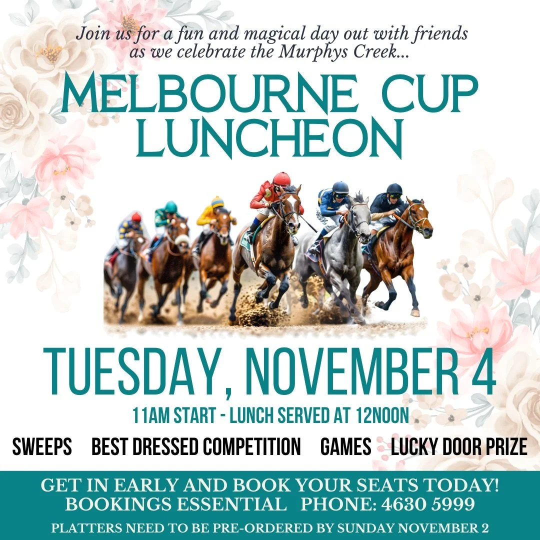 Saddle up for Melbourne Cup at The Creek! 🐎🎉
Get your friends together and join us for a fabulous afternoon celebrating the race that stops the nation — Melbourne Cup at Murphys Creek Tavern!
We’ve got everything you love about Cup Da
