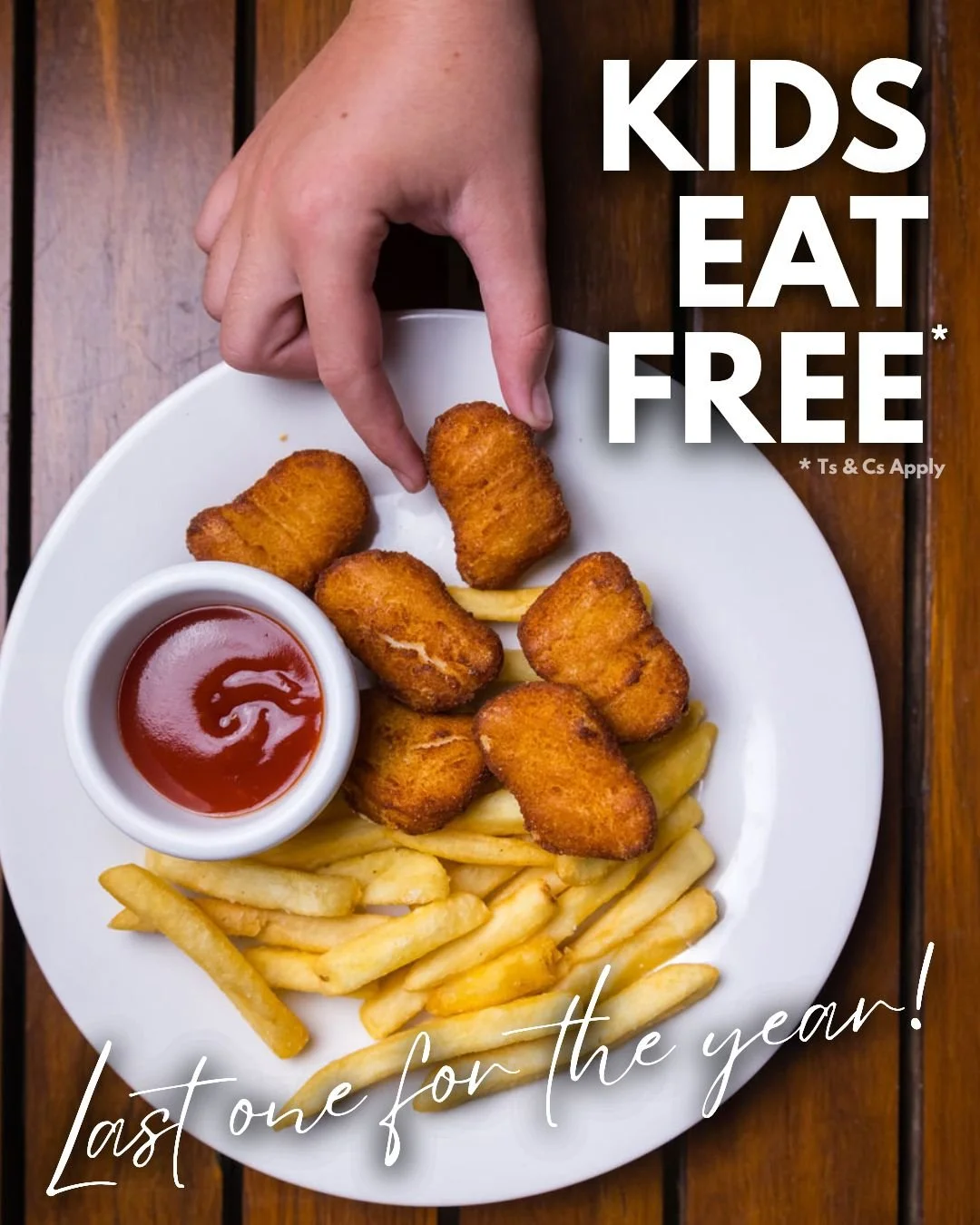 Tomorrow night is your last chance to enjoy Kids Eat Free this year!

What a great way to treat the kids (and your wallet) one last time this year and enjoy an easy family dinner at the Creek. No cooking, no dishes... just good food and happy little 