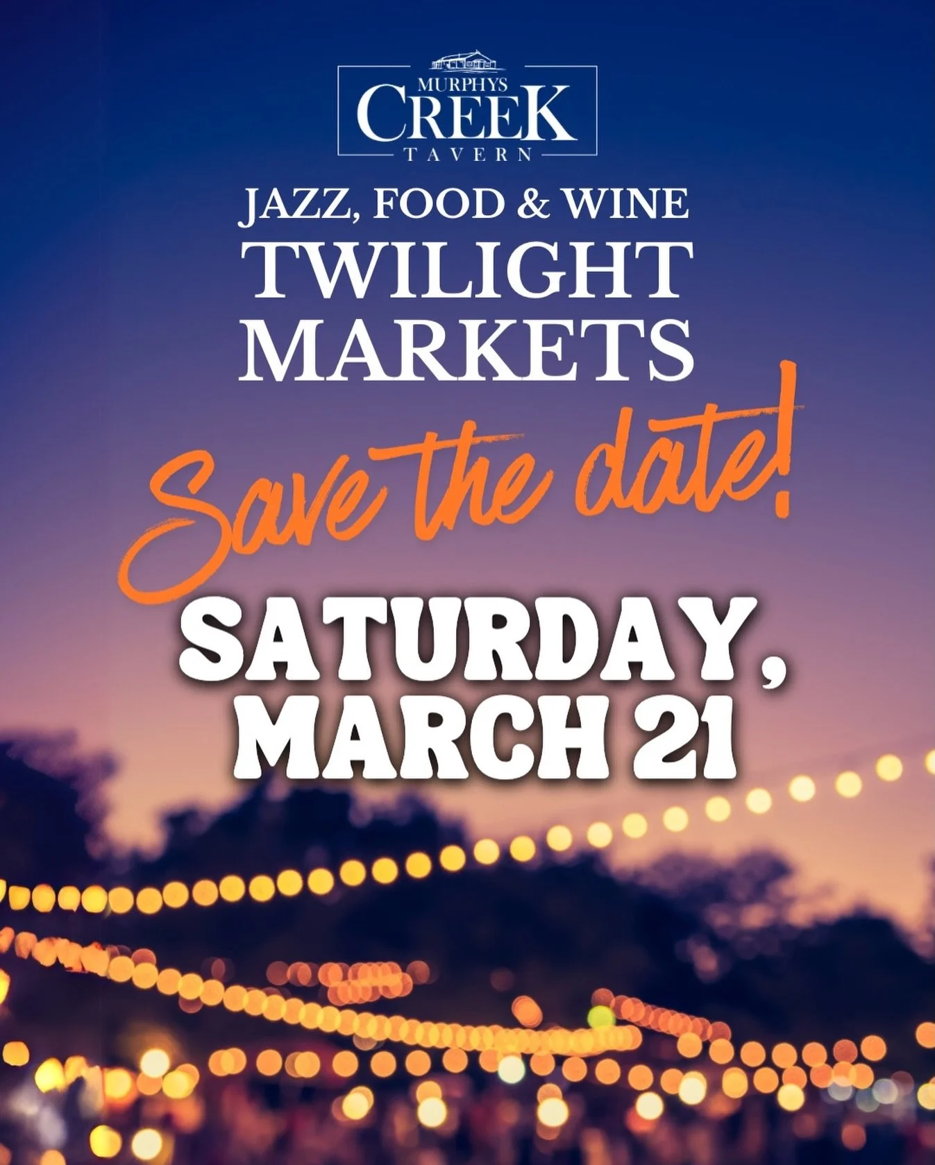 &hellip;. look what&rsquo;s coming back!!! 🎪🙌

So you better mark this on the calendar because it&rsquo;s going to be our best one yet!

The Murphys Creek Tavern&rsquo;s Twilight Markets will be back on Saturday, March 21. 

#murphyscreektavern #tw