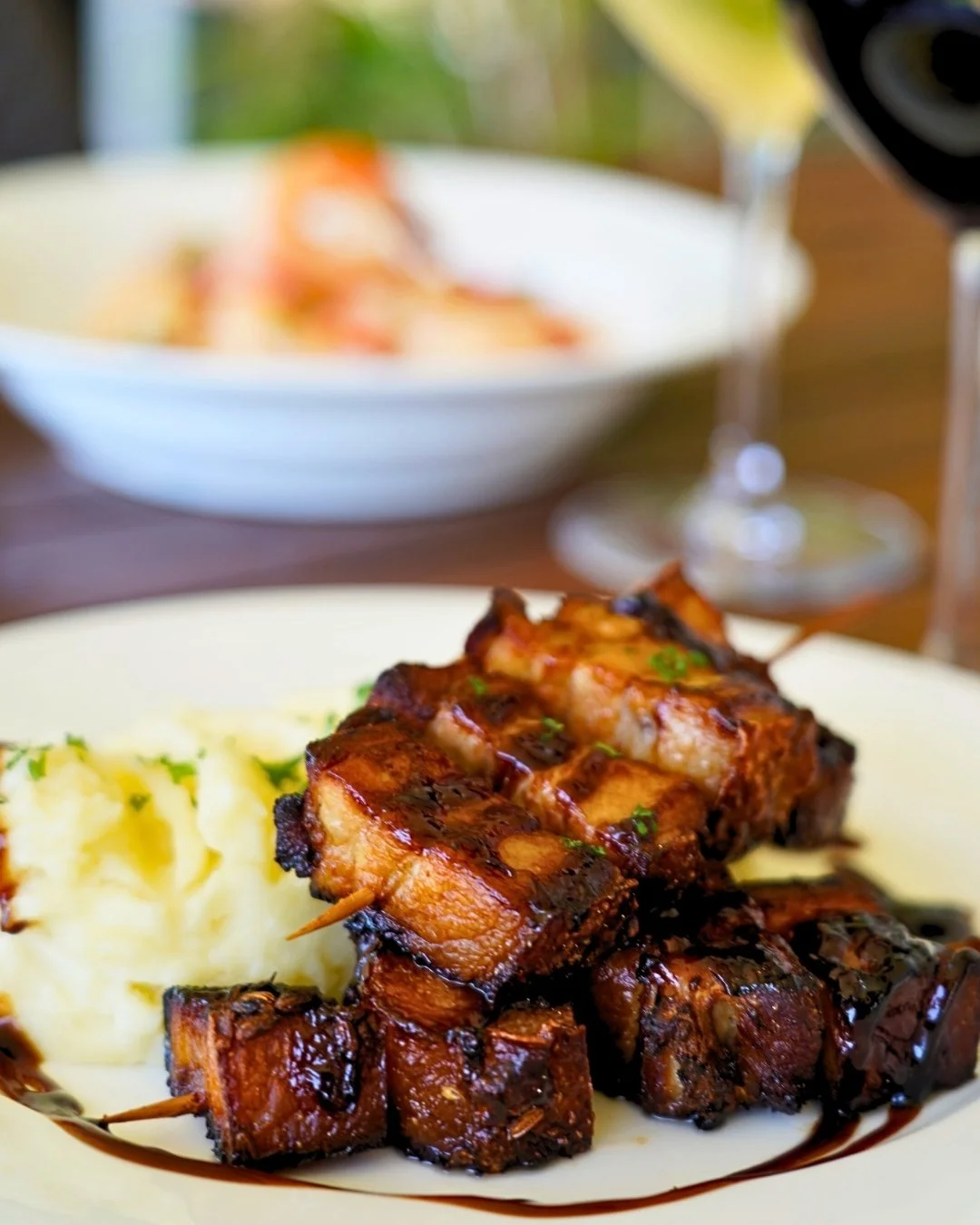 The final battle is here... ⚔️

It was a landslide victory for the Pork Belly Skewers, taking the win over the Tropical Snapper as your new favourite dish from our '2 for $30' Tuesday night menu.

This week, we&rsquo;re putting the champ back in the 