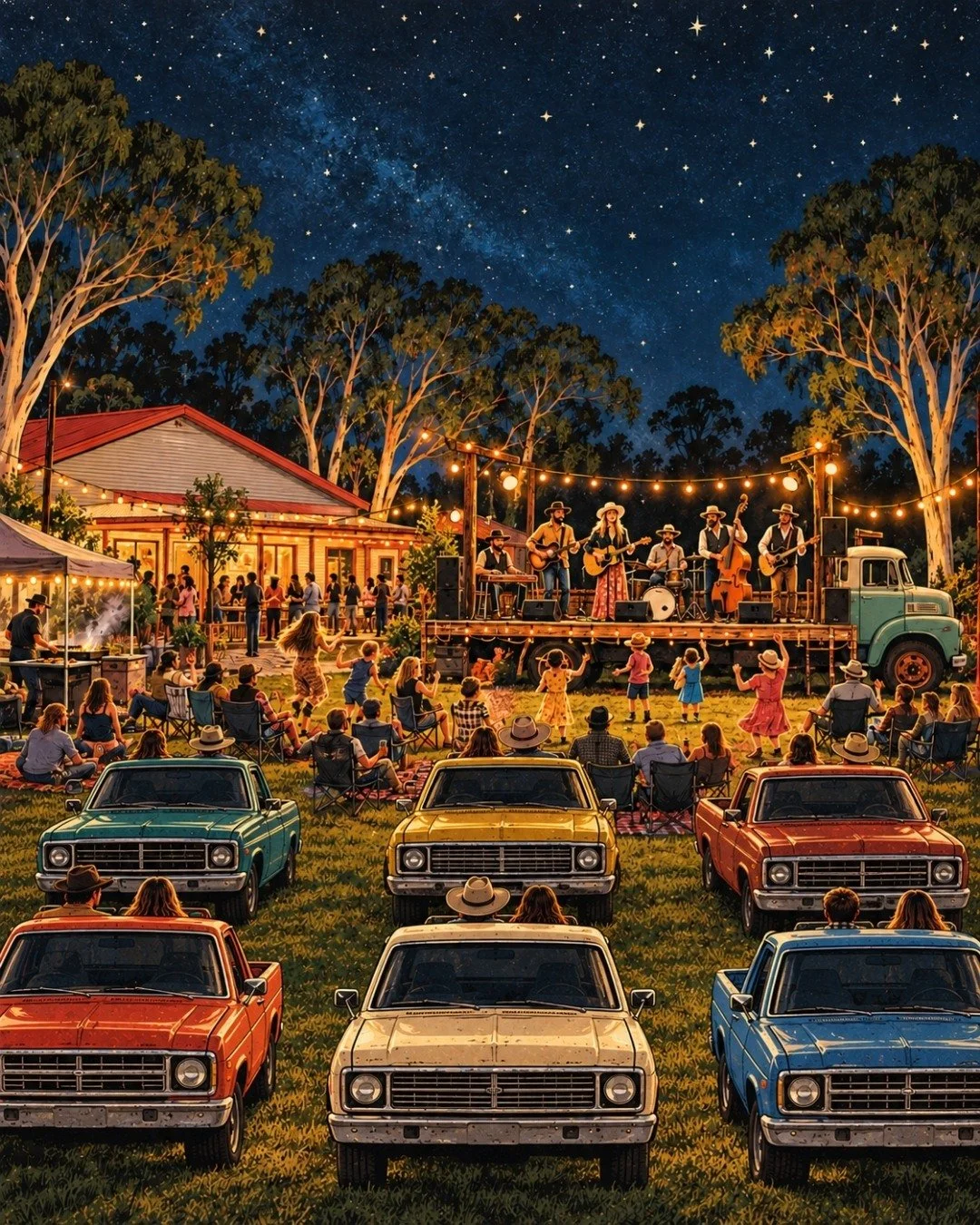 This Saturday night, we&rsquo;re taking the music outside for our American Tailgate Party under the stars at the Creek.

Rusty Pickups will be rolling into the Creek with Hana &amp; Jessie-Lee from Melbourne, bringing live music to the lawn from 5pm 