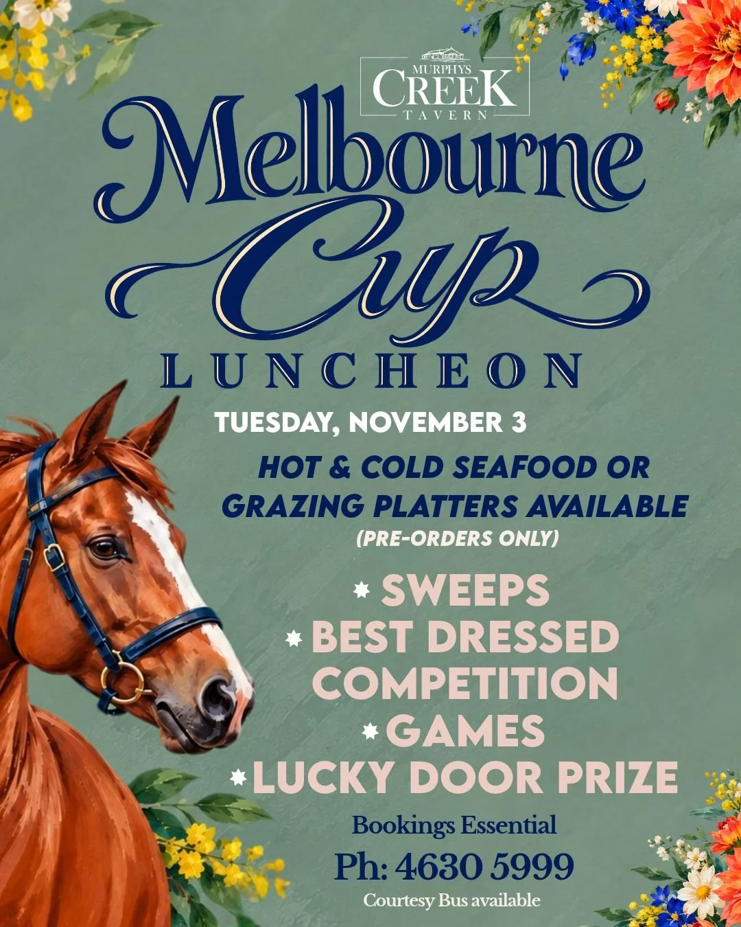A table full of friends. A whole lot of laughs. Cup Day at the Creek. 🏇🏇

We're getting ready for a cracking Melbourne Cup Day celebration with games, sweeps, raffles, a best-dressed competition and a lucky door prize. Oh, and there&rsquo;s a horse