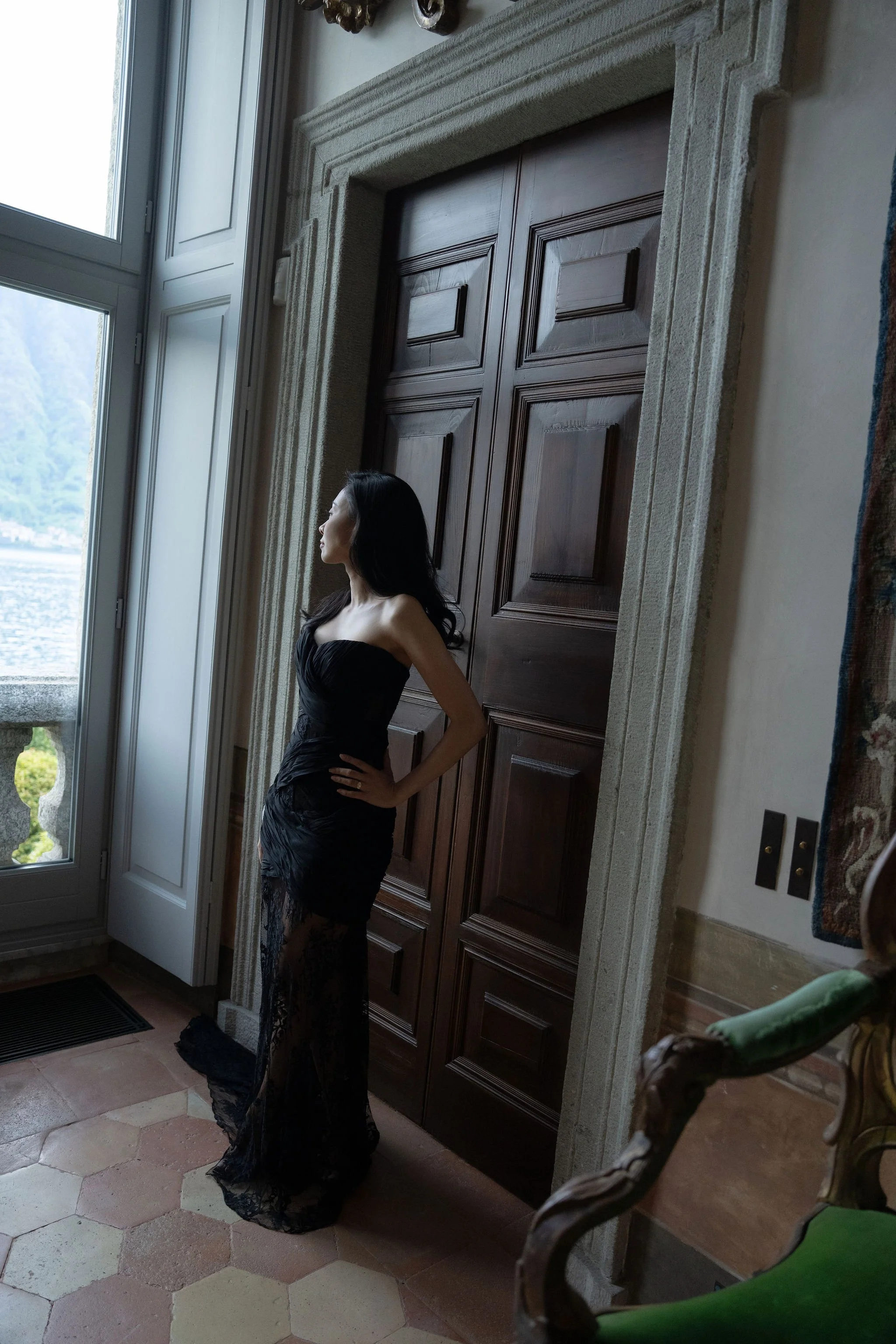 Villa Balbiano loggia editorial portrait photography