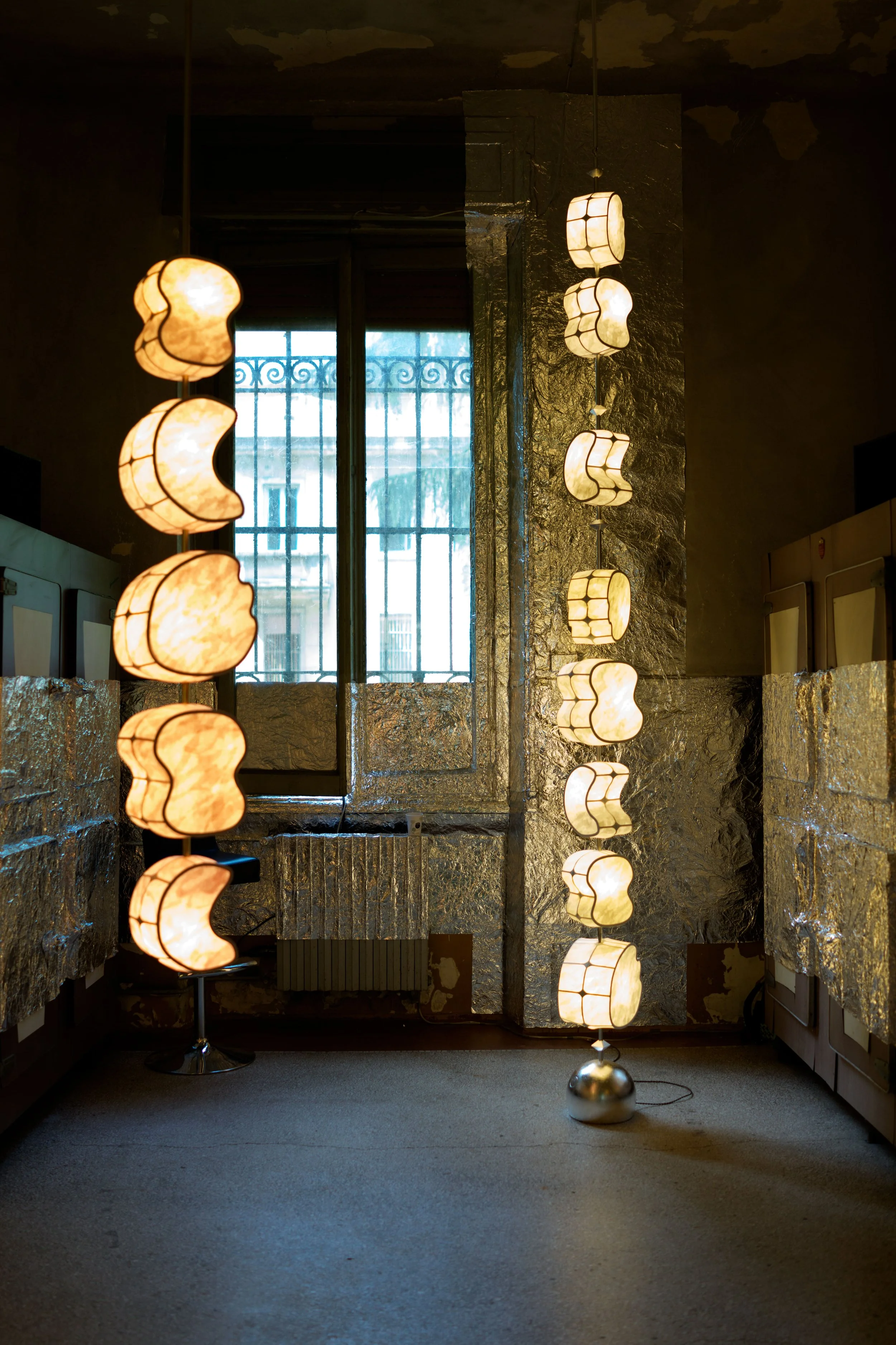 dramatic lighting design exhibition Milan Italy photography