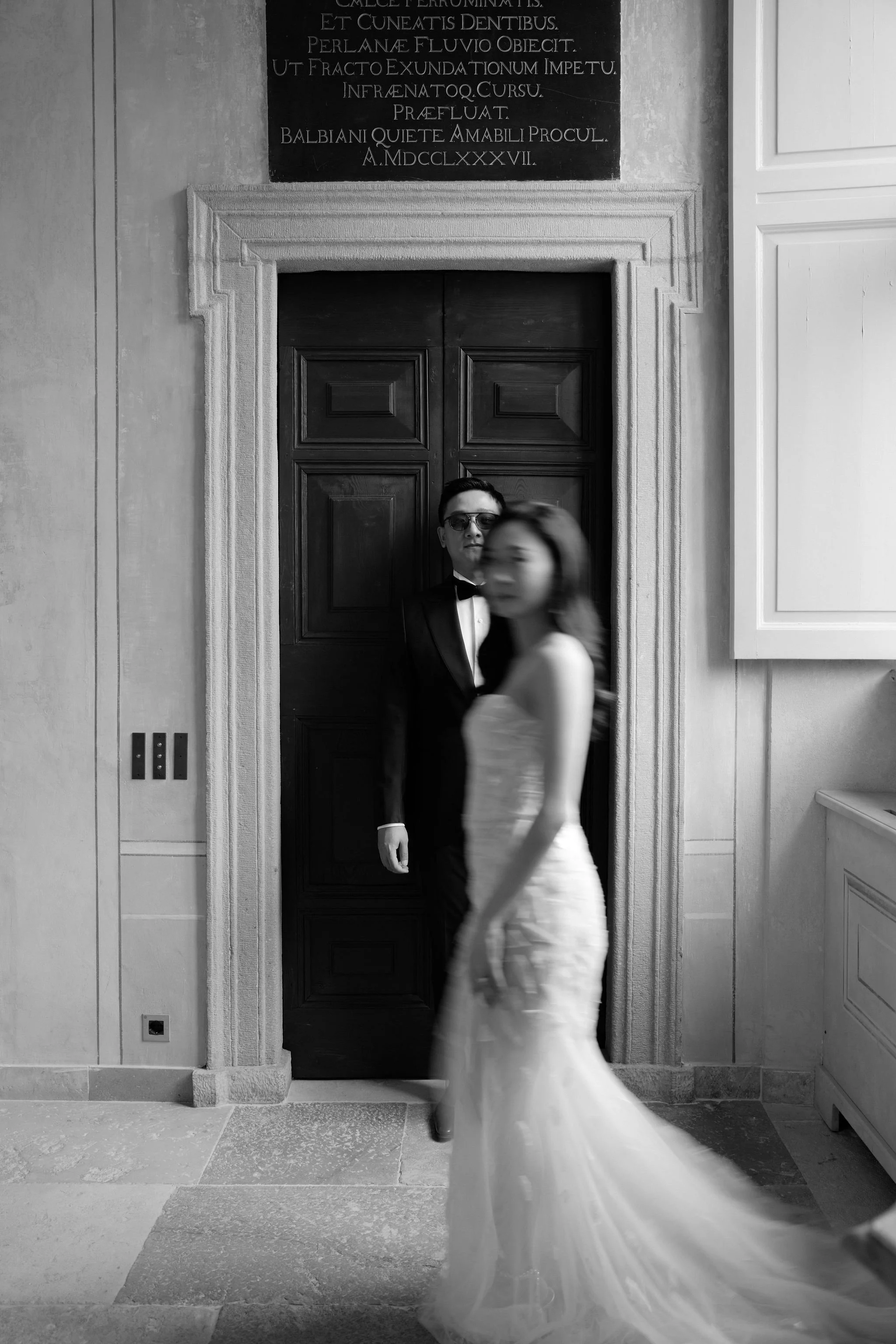Editorial pre-wedding portrait at Villa Balbiano Lake Como