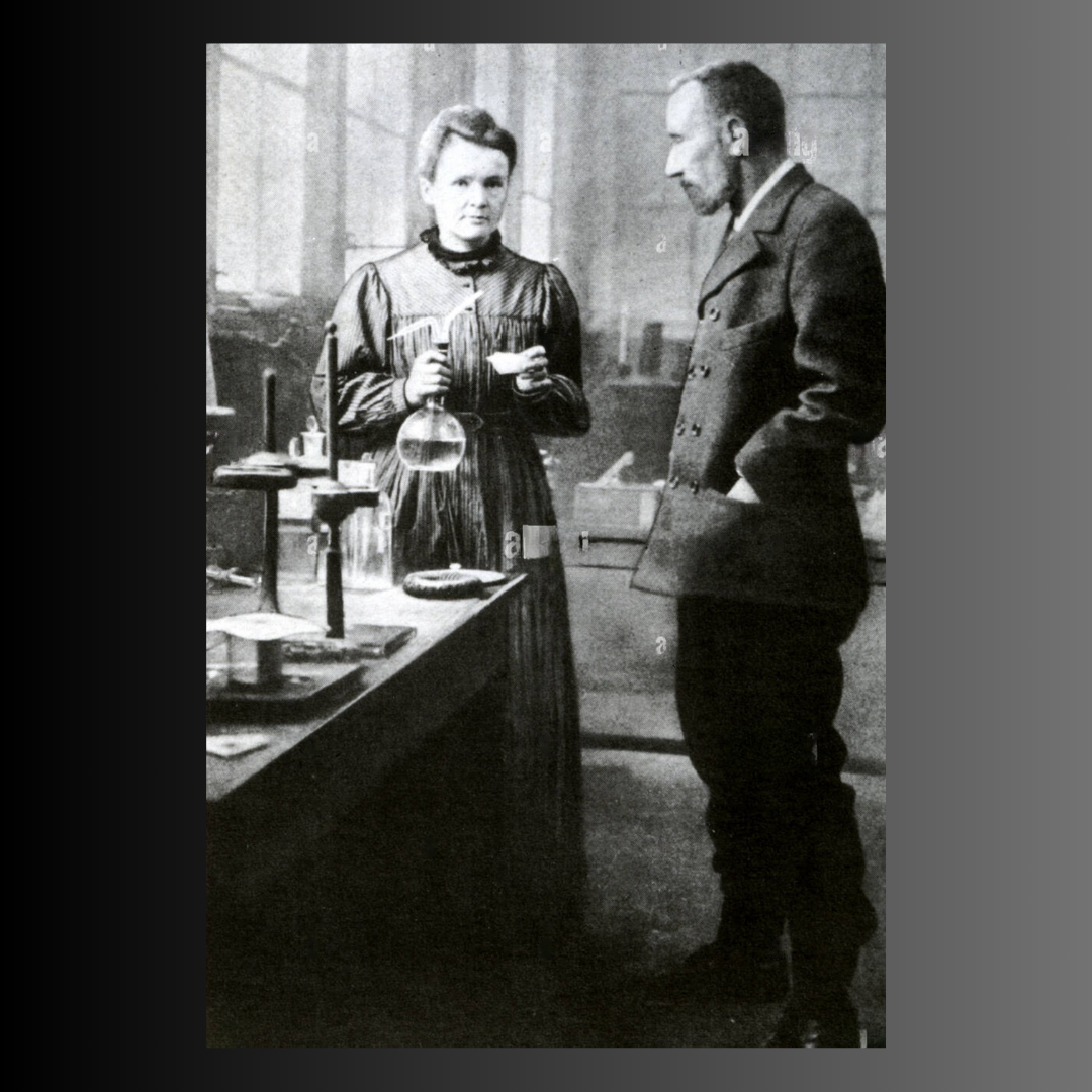 Marie and Pierre Curie in their laboratory. Scientist, Wife, Mother: Marie Curie and the Eternal Glow of an Inspiring Ancestor #InspiringAncestors2024 #WomenRisingStrong #SA_SterlingAuthor