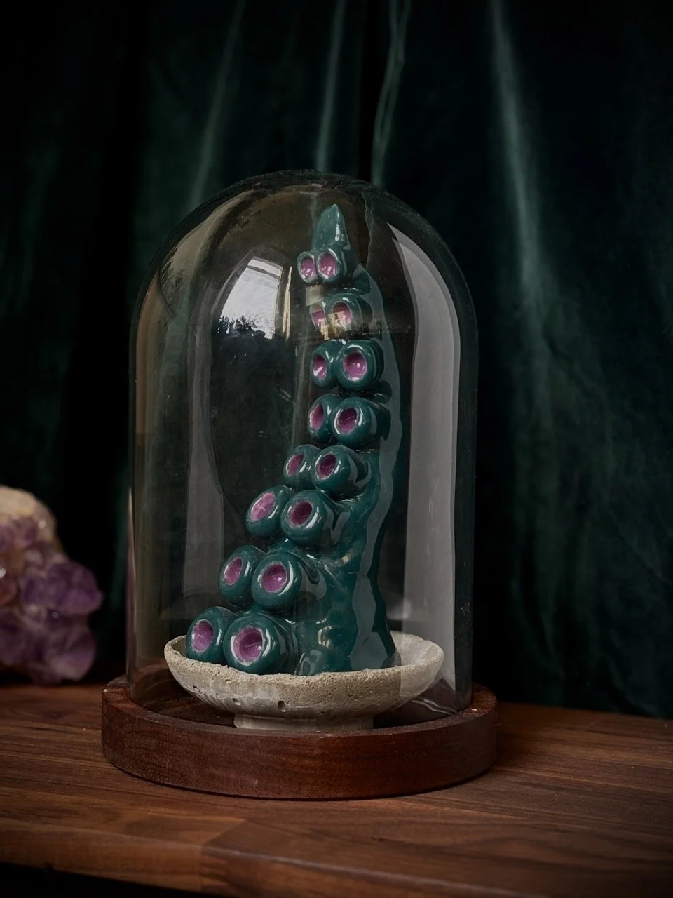 Something from the Deep — Handcrafted Ceramic Tentacle with Glass Dome