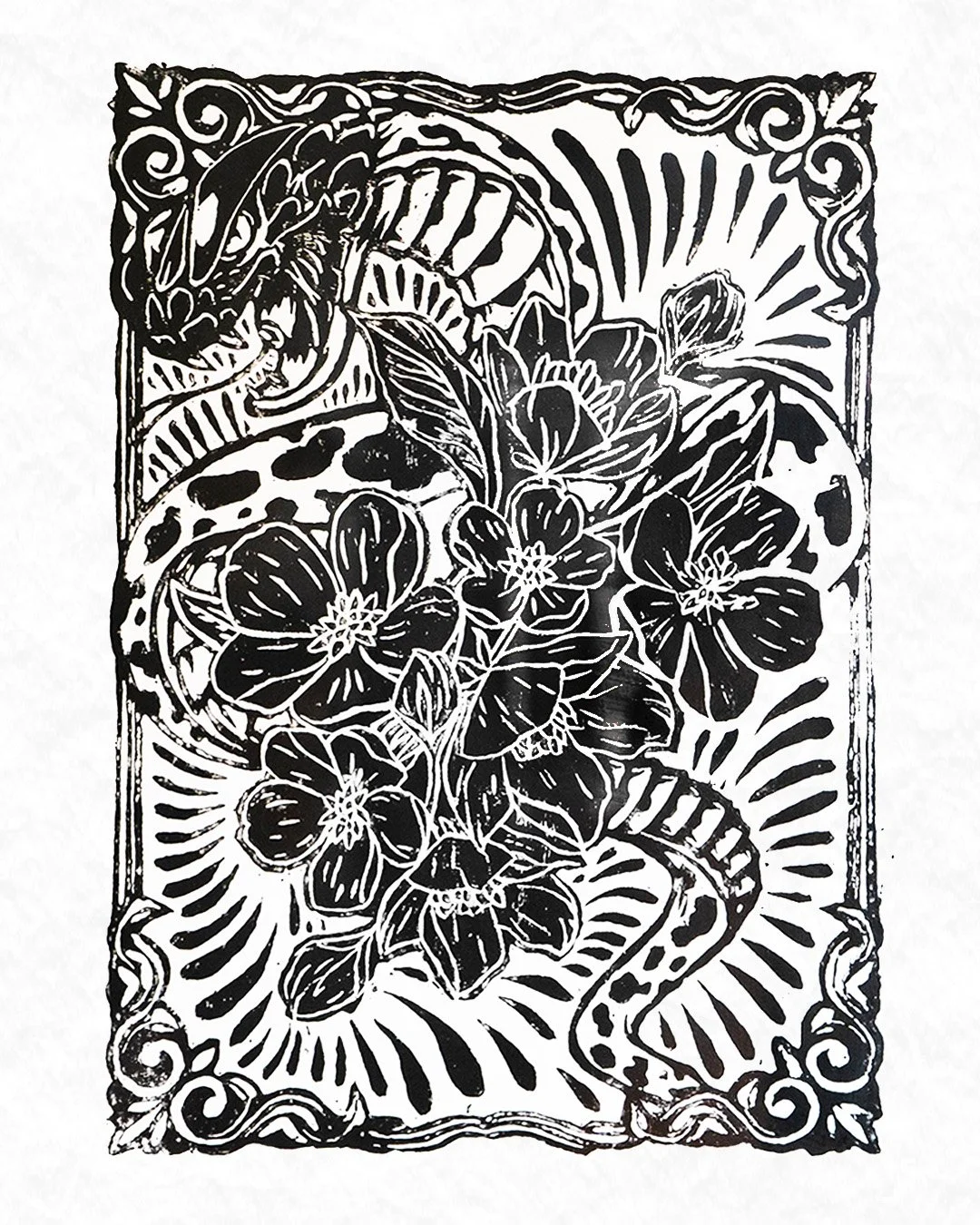Snake and Flowers