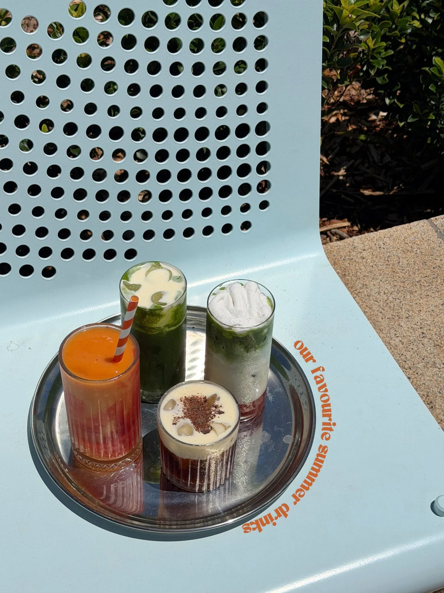 Our fave summer drinks &mdash; come try them this weekend!! 🥥🥭🤎

#summer #iceddrinks #matcha #coldbrew #goldcoastcafe