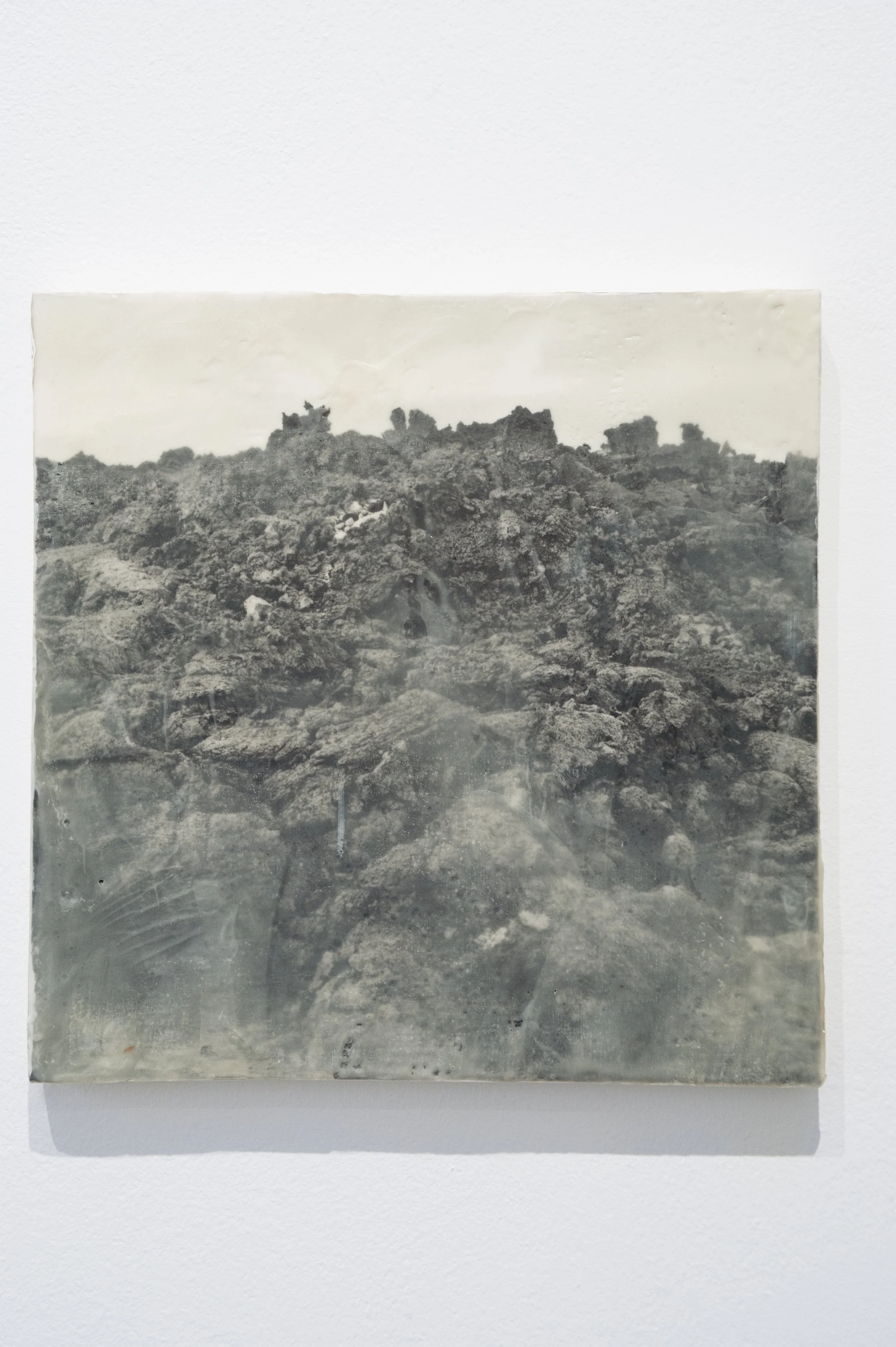 
Apparizione I, 
gelatin silver print, wax, damar resin, pigments on board
30 cm x 30 cm x 180 mm
2026