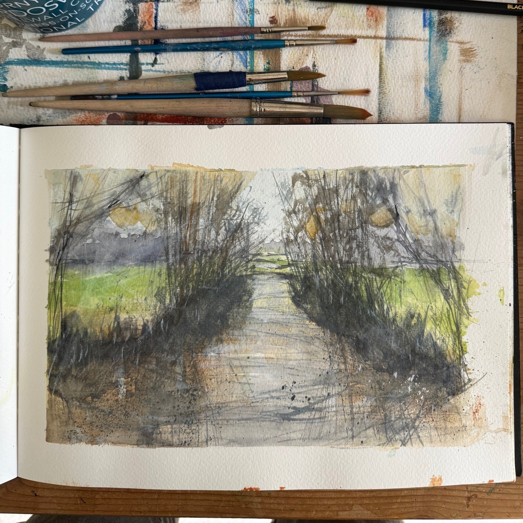 The River Soar, Quorn. Watercolour sketchbook.