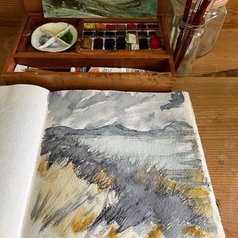 Highland glen. Watercolour sketchbook.