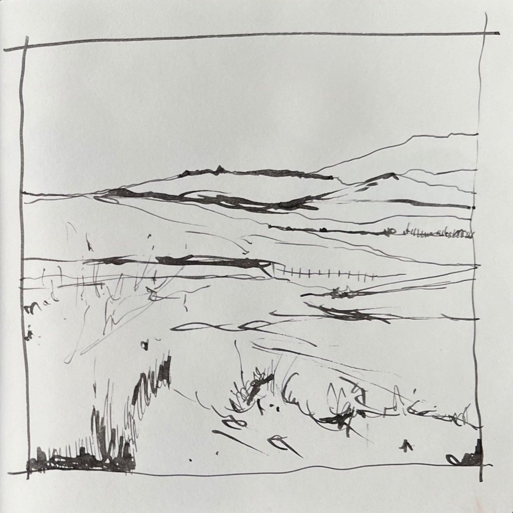 Outer Hebrides. Isle of Lewis. Fountain pen sketch.