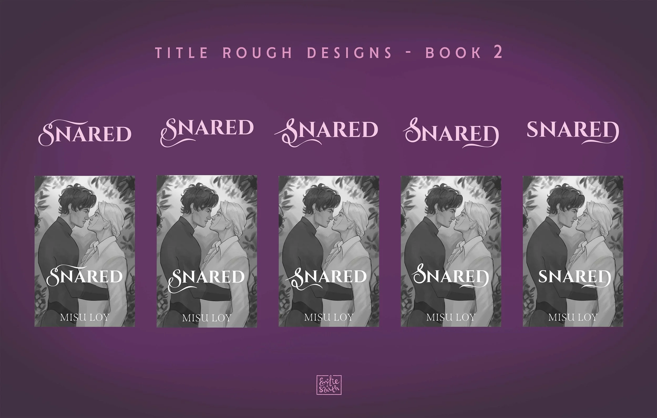When Nightmares Reign book 2 rough title designs by Emilie Snaith