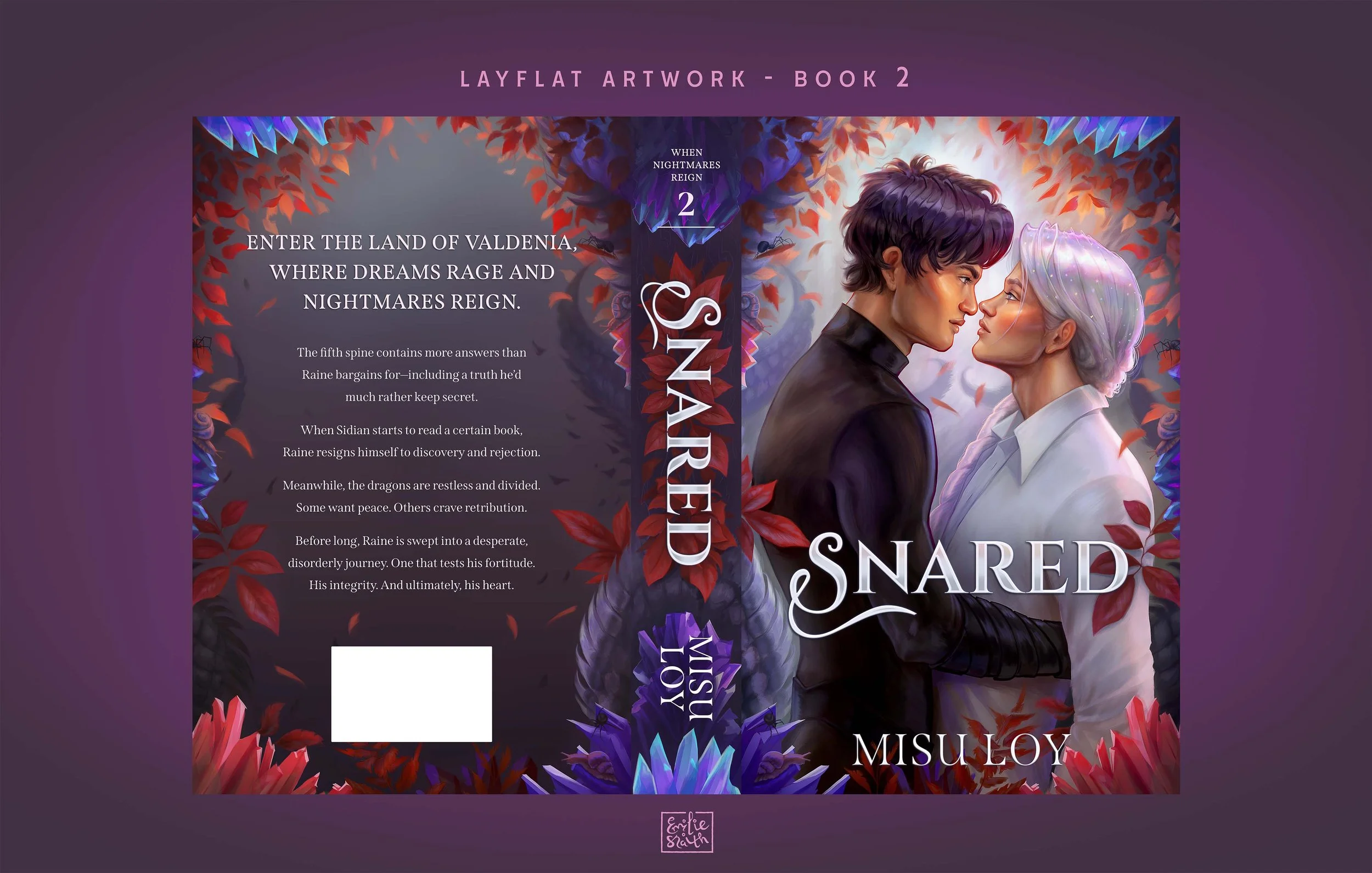 When Nightmares Reign book 2 graphic design by Emilie Snaith