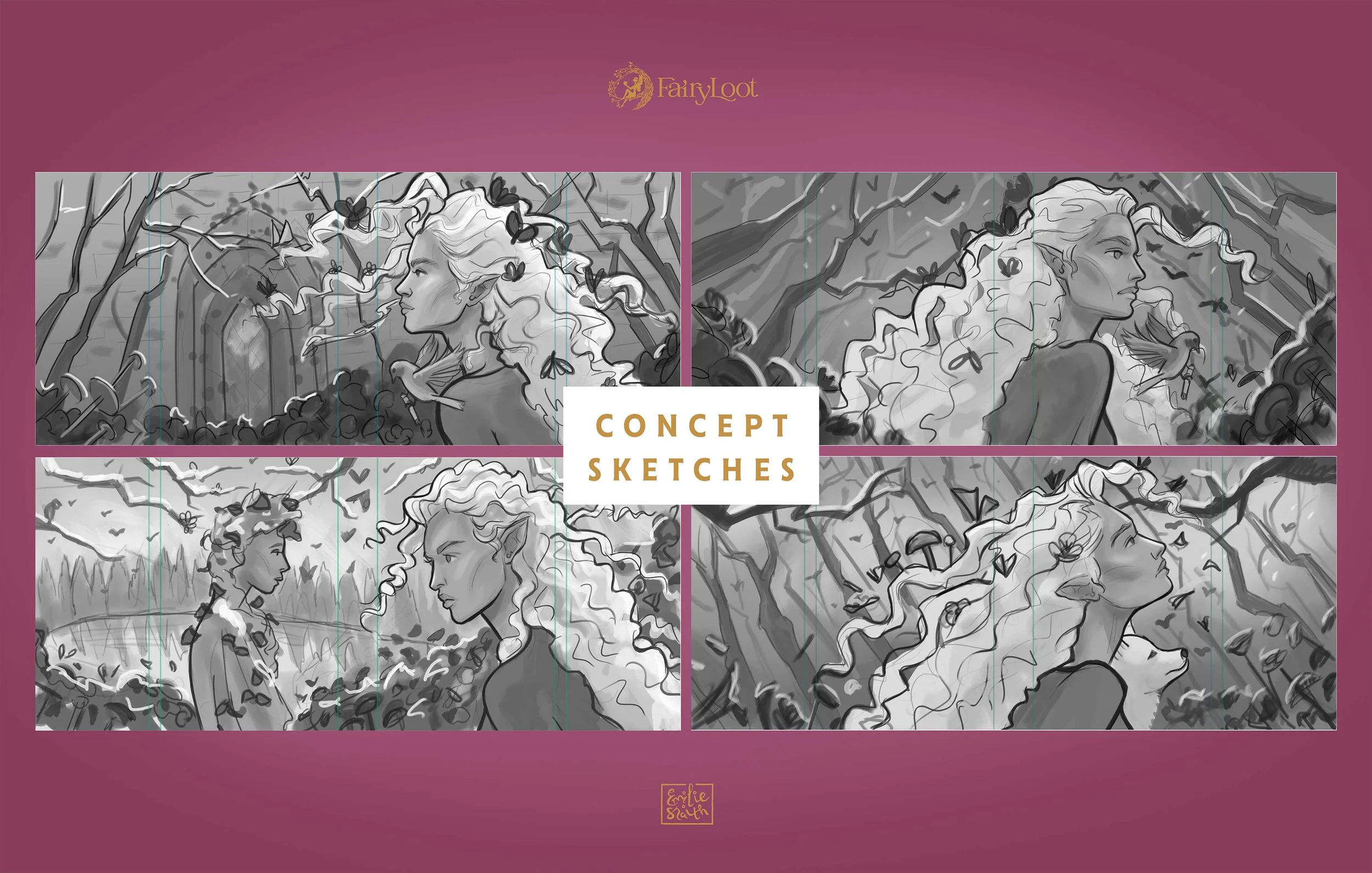 Concepts for book illustration of Nectar Of The Wicked by Emilie Snaith